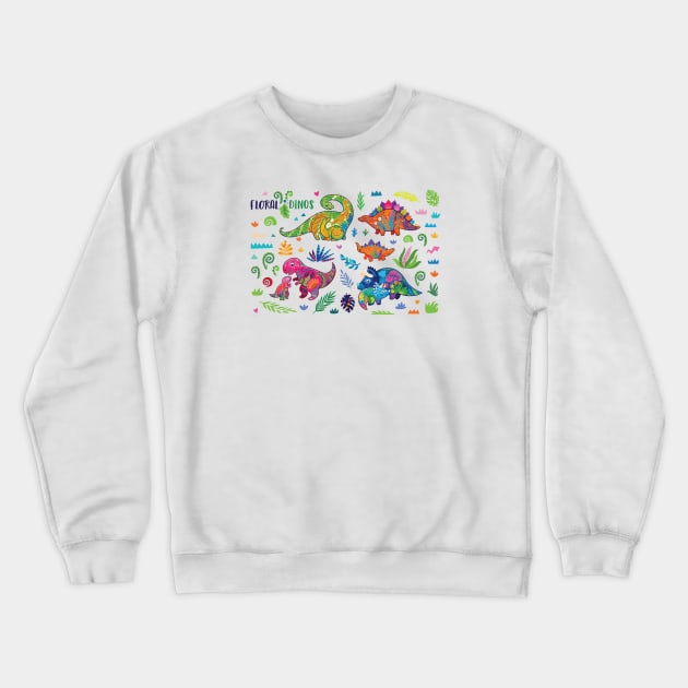 Floral Dinos Crewneck Sweatshirt by PenguinHouse